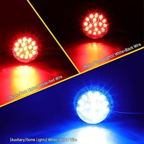 Broview Dual Revolution Watermelon Lights 17 LED Red Stop Turn Marker Side Marker para Lâmpadas Auxiliares Auxiliares
