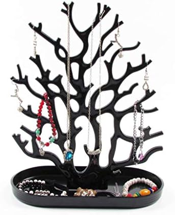 Wyfdc Brincos de coral branco preto Brincos de colar Jóias de pulseira de pulseira de joalheria e exibição Jóias de armazenamento de árvores para mulheres Presentes de mulheres presentes