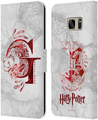 Projetos de capa principal licenciados oficialmente Harry Potter Grifinória Agudions Deathly Hallows IX Livro de couro Caixa Caixa Caps Compatível com Samsung Galaxy S7