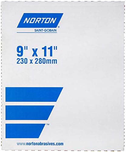 Norton 66261131623 9x11 A2750P sem fila de estearato de alumínio Oxido de alumínio aberto lençando de lençóis, 500 grão, 100