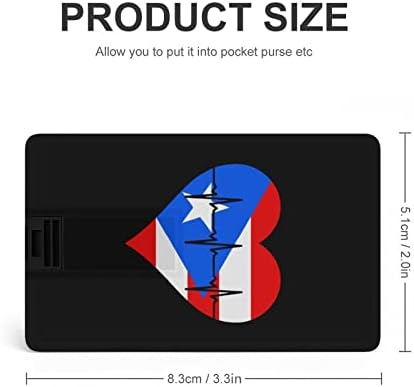 Love Porto Rico Heartbeat USB Drive Card Card Card Design USB Flash Drive U Disk Thumb Drive 64g