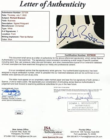 Richard Branson assinou autógrafo em tamanho real stratocaster guitar