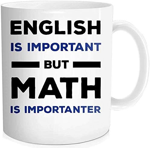 Waldeal 1 peça, caneca de professor de matemática, inglês é importante, mas a matemática é importante. Caneca de café