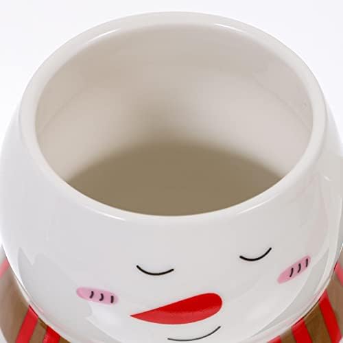 Zerodeko 1 Conjunto de caneca de café de boneco de neve com tampa, caneca de café de natal, chá de cerâmica caneca de