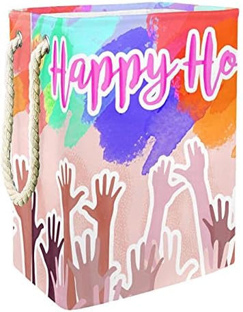 Happy Holi Holi Hands Hands Colorido Pattern Laundry Tester With Handles Garle Cosce