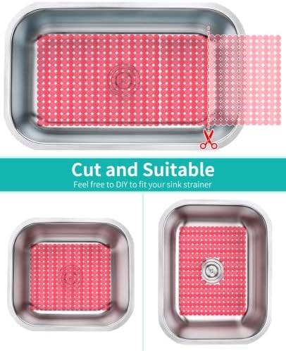 Bligli 2-Pack Kitchen Pia tapete: PVC Protetor de pia ajustável e ecologicamente correto | Almofada de revestimento de pia | Tapetes de secagem de pratos, fáceis de limpar e cortar DIY | 15,8 x 11,8 polegadas