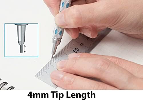 Pentel GraphGear 1000 Lápis de desenho automático - lápis mecânicos de metal 0,5 e 0,7 mm com leads de recarga