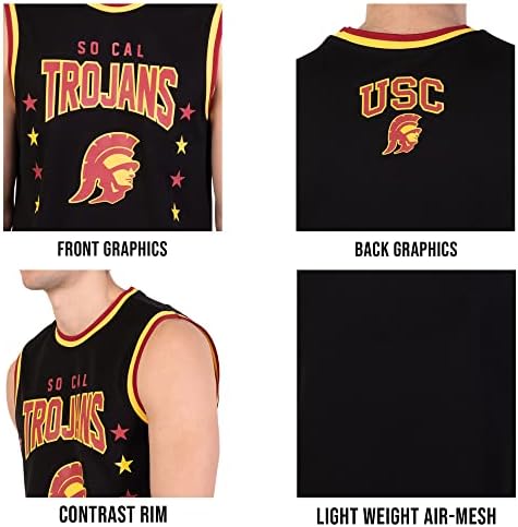 Ultra Game NCAA Jersey Top Top Mesh Mesh Muscle Muscle T-Shirt