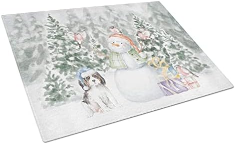 Cavalier King Charles Spaniel Tricolor Puppy With Christmas Presents Rutting Board grande