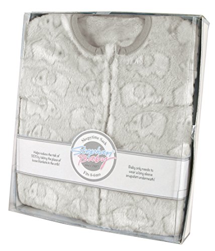Stephan Baby Snuggle Fleece Sack Sack, disponível em 3 desenhos, elefantes cinzentos, se encaixa de 0 a 6 meses