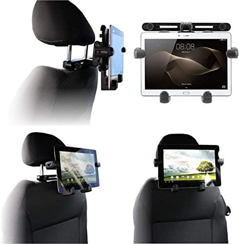 A apoio de cabeça portátil da Navitech no carro compatível com o tablet LG G Pad 10.1