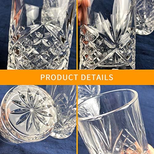 Glasses de uísque Conjunto de 6 ， copos de uísque à moda antiga, óculos de rum, copos de uísque de bar ， Clarity Glassware （Misto)