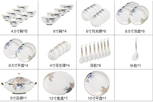 UXZDX CuJux Ceram Placas 46pcs Porcelana Sunshine Kitchen utensil Conjunto de utensílios de jantar Placas de china