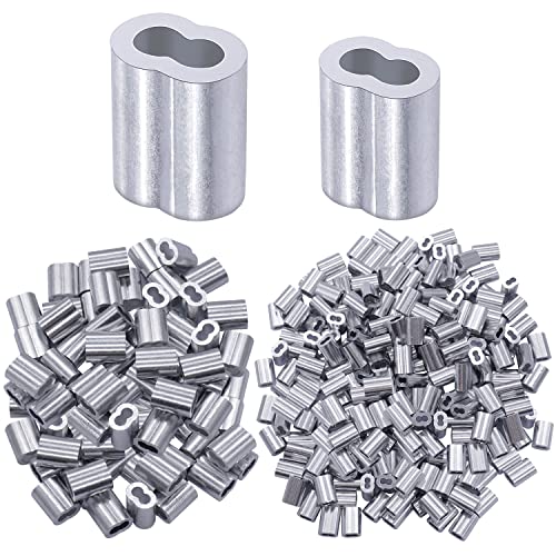 TWIDEC/222PCS Manga de arco de alumínio de alumínio e ferramenta de crimpagem de corda de arame de até 2,2 mm e 200pcs