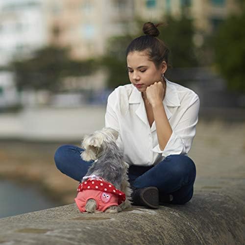 Alfie Pet - Ariel Frelaper Dog Sanitary Pantie com suspensório para cães femininos - cor: vermelho, tamanho: grande