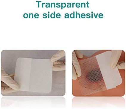 DiMora Hydrocolóides 4 '' x 4 '', manchas autoadesivas estéreis e camada de contato da ferida de silicone dimora, almofadas de molho de ferida transparentes, 3in x 4in