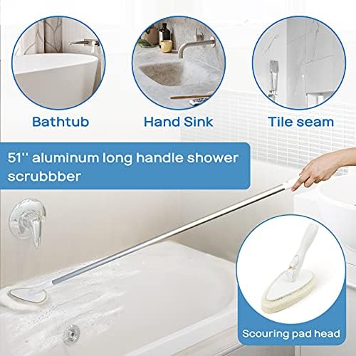 Qaestfy banheira e escova de escova de telha reabastecer a banheira de limpador de limpador de limpeza compatível com o qae002 lavador de chuveiro e limpeza de escova de limpeza modelo qae006