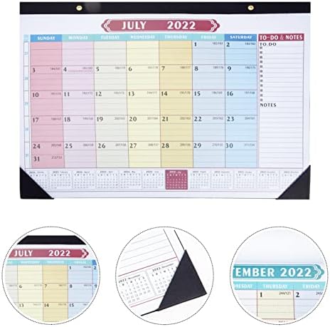 Nuobesty 5pcs em julho, decoração do ano inglês cronograma branco dezembro com gêmeo- no bloco de notas fáceis para