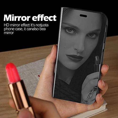 Compatível com a capa Samsung Galaxy A42 Flip Leather Cover Clear S-View Espelho à prova de choques com capa de telefone