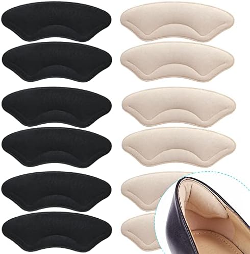 6 pares de almofadas de almofada de calcanhar comfowner, sapatos de conforto apertos para sapatos grandes de sapatos soltos bolhas de salto e dor no calcanhar, forros de protetores de salto para homens e mulheres