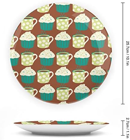 Placas decorativas de cerâmica de café e cupcak