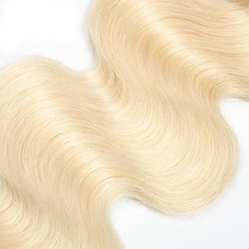 Pacote de cabelo humano loiro 613 pacote de cabelo humano de onda corporal 10 polegadas de 10 polegadas de cabelo de cabelo virgem não processado para mulheres 613 pacote de cabelo