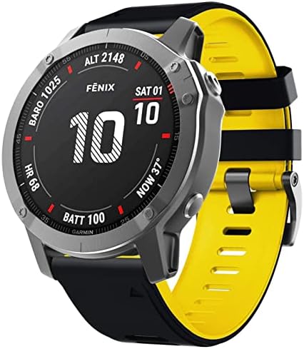 Ghfhsg 26mm 22mm Silicone Redunda de pulso rápido para Garmin Fenix ​​7 7x 6x 6x Pro 5x 3 3HR EasyFit WatchBand para Garmin Fenix ​​6 6 Pro Watch