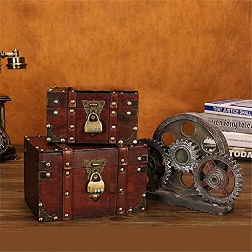Mmllzel Retro Treasure Band With Lock Vintage Wooden Storage Storage Style Jewelry Organizer Storage