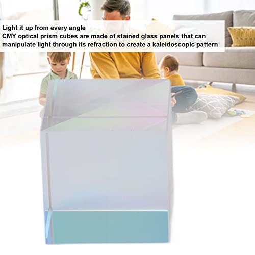 Cubo óptico prisma, manipulando a dispersão de cores resistentes à luz, cubo de vidro de vidro de vidro de várias cores para