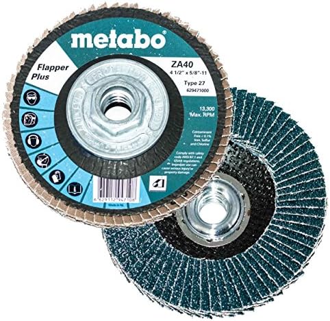 Metabo 629417000 7 x 5/8 - 11 flapper Plus Abrasives Flap Discs 80 Grit, 5 pacote