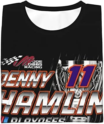 ASFRSH Denny Hamlin 11 camisa para menina adolescente e garoto impressão de manga curta Tee Athletic Classic Sirt Crewneck T-shirt