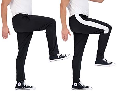 UNIPRO Mens 2 Pacote Tricot Jogger Active Sweets -Pantas com bolsos Rastrear calças para treino e treinamento