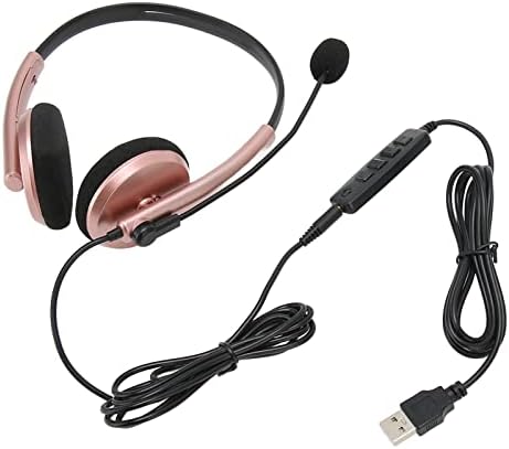 Fone de telefone do telefone Rosvola, plugue e play elegante fone de ouvido multifuncional para centers de call centers, faixa de cabeça