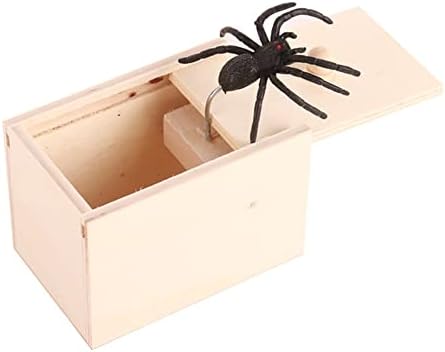 MERSUII 5PCS Caixa de aranha de truques de peças de madeira, Spider Surpree