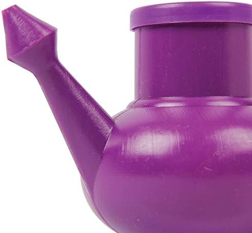 Yoga-Mad Genie Neti Pot, Purple Neti Pot 240ml com tampa, usada para praticar Jalaneti, lava-louças