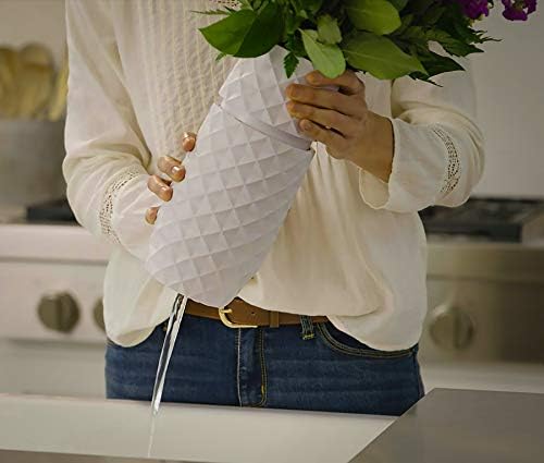 O vaso de amaranto - design exclusivo para fácil drenagem de água e acesso à haste - mistura de plástico e mármore
