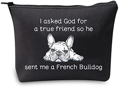 G2TUP French Bulldog Amante Presente French Bulldog Bag de Deus me enviou uma bolsa de produtos de higiene do proprietário de animais de estimação francesa de Bulldog