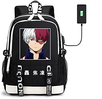 Bolsa de ombro de mochila de anime Vivimeng com porto de carregamento USB UNISEX Anime School Bookbag Laptop Mackpack Daypack