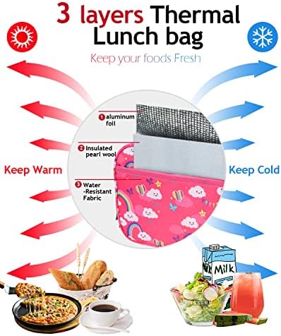 Yookee Home Lanch Box Kids Saco de lancheira isolada para almoçar para crianças almoço para crianças lancheiras para
