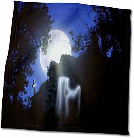 3drose florene férias gráfico - lua cheia com fantasma no cemitério - toalhas