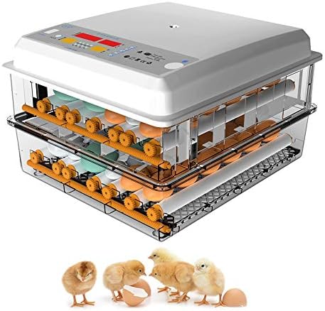 Incubadora de ovo ZJDU, incubadora de ovos digitais, garantia de energia dupla, controle automático de temperatura do incubador e giro automático, para vários tamanhos de ovos, 152 ovos