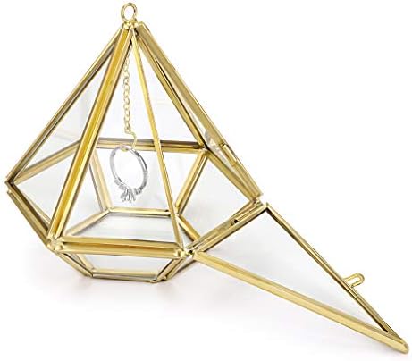 Suporte para exibição de anel de jóias Hipiwe - suporte do anel de vidro Geométrico anel de vidro jóias caixa de jóias