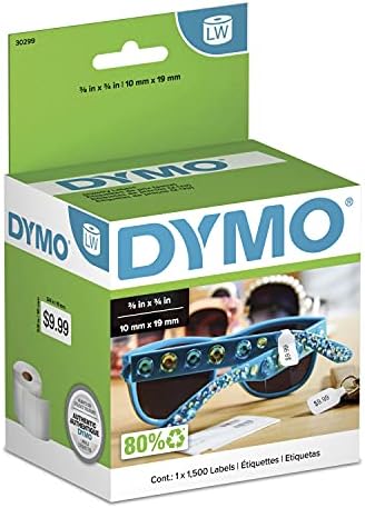 Dymo LW 2-Up Preço etiquetas de etiquetas para impressoras de etiquetas de gravadoras, branco, 3/8 '' x 3/4 '', 1 rolo de