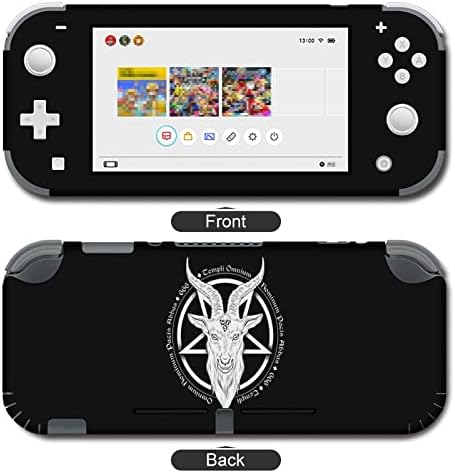 BAPHOMET Demon Goat Head Stick Skin for Switch/Switch Lite, conjunto completo de adesivos fofos Tampa protetora para console