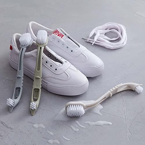 Sapatos multifuncionais de extremidade dupla escova com alça confortável Ferramenta de limpeza de limpeza eficaz de limpeza limpa e eficaz para sapatos para sapatos rejunte de piso de piso de pia leve para cozinha para cozinha