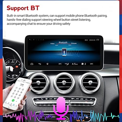 Myhali Android Car Radio para Mercedes-Benz C-Class C204/AMG 2011-2013 Sat Sat Nav com Wireless CarPlay Player Player Controls do volante+câmera de backup