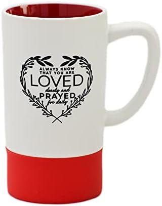Caneca de café com designer de cerâmica | Sempre saiba que você é amado e orado diariamente | 16 oz | Silicone resistente