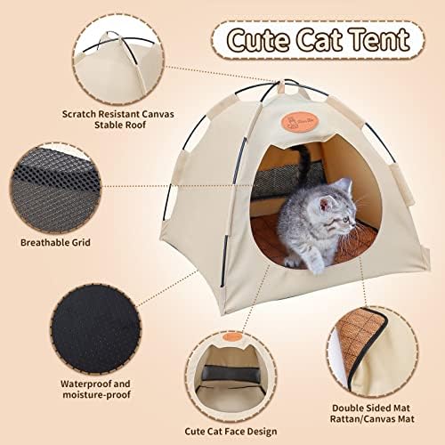 Breca de gato baleia removível não deslizamento de gato caverna de caverna bege portátil portátil Pet Pet Pad Cat House para gatos