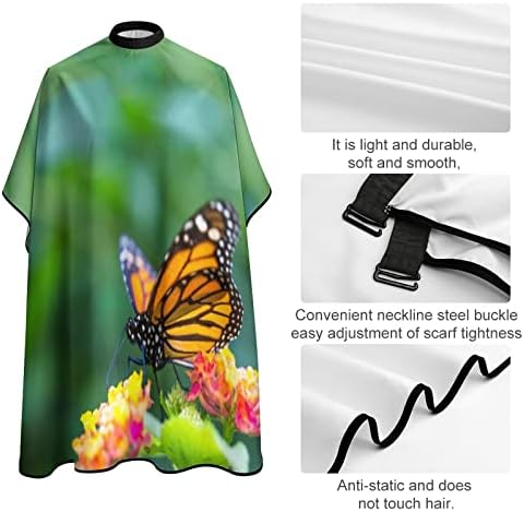 Monarch Butterfly na capa de corte de cabelo barbeiro de barbeiro Cabo de cabelo impermeável com cabeceira de fechamento ajustável para colorir capas Perming Capes
