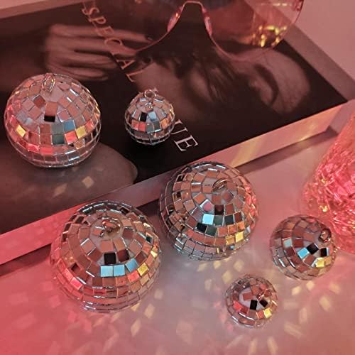 24 PCs espelham a bola de discoteca, decoração de bola de vidro prateado, decorações de festas de disco
